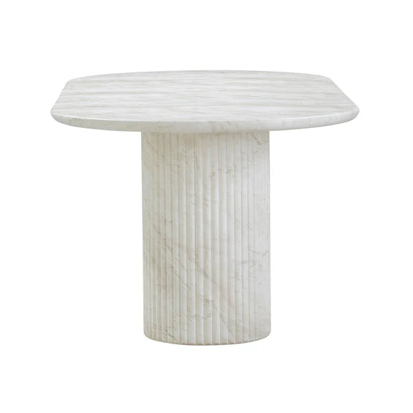 Brut White Marble Pattern Indoor/Outdoor Dining Table | BeBoldFurniture