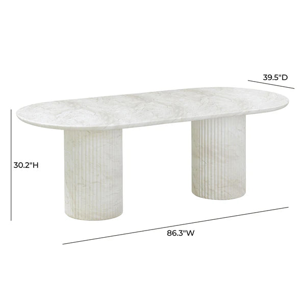 Brut White Marble Pattern Indoor/Outdoor Dining Table | BeBoldFurniture