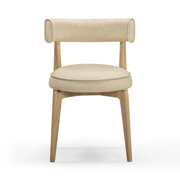 Nikita Cream Performance Vegan Leather Dining Chair | BeBoldFurniture