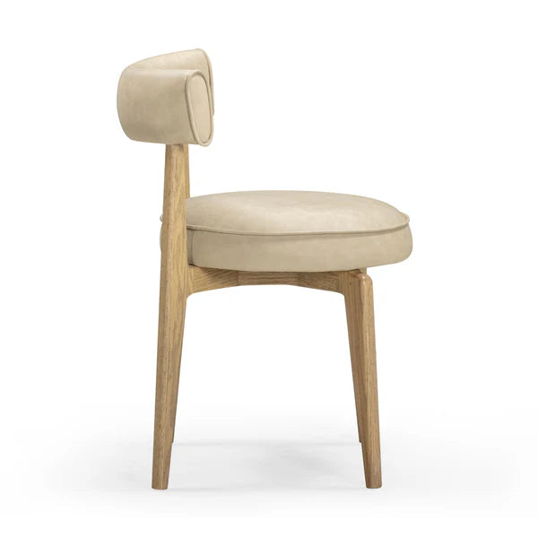 Nikita Cream Performance Vegan Leather Dining Chair | BeBoldFurniture