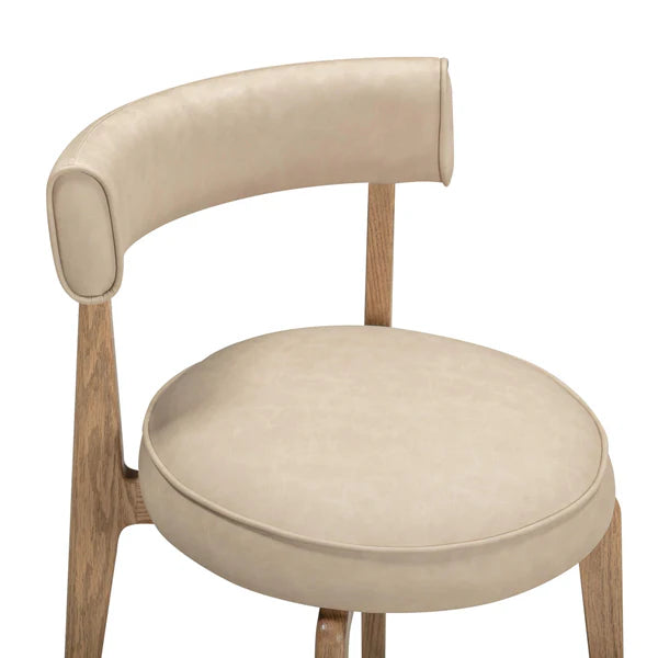 Nikita Cream Performance Vegan Leather Dining Chair | BeBoldFurniture