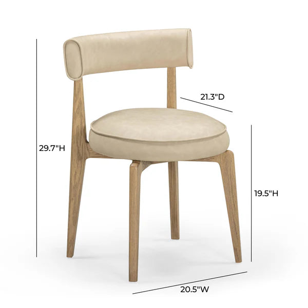 Nikita Cream Performance Vegan Leather Dining Chair | BeBoldFurniture
