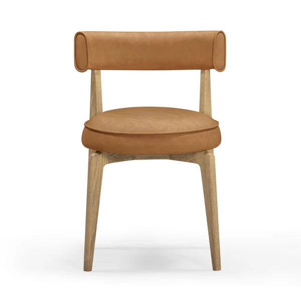Nikita Saddle Brown Performance Vegan Leather Dining Chair | BeBoldFurniture