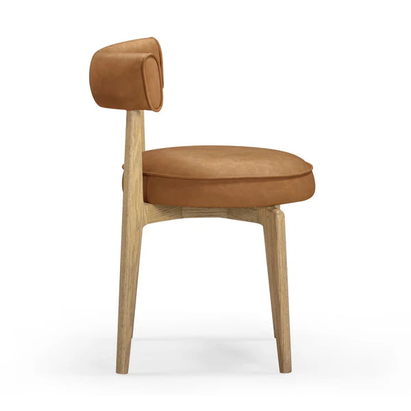 Nikita Saddle Brown Performance Vegan Leather Dining Chair | BeBoldFurniture
