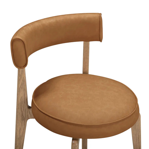 Nikita Saddle Brown Performance Vegan Leather Dining Chair | BeBoldFurniture