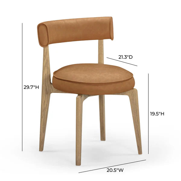 Nikita Saddle Brown Performance Vegan Leather Dining Chair | BeBoldFurniture