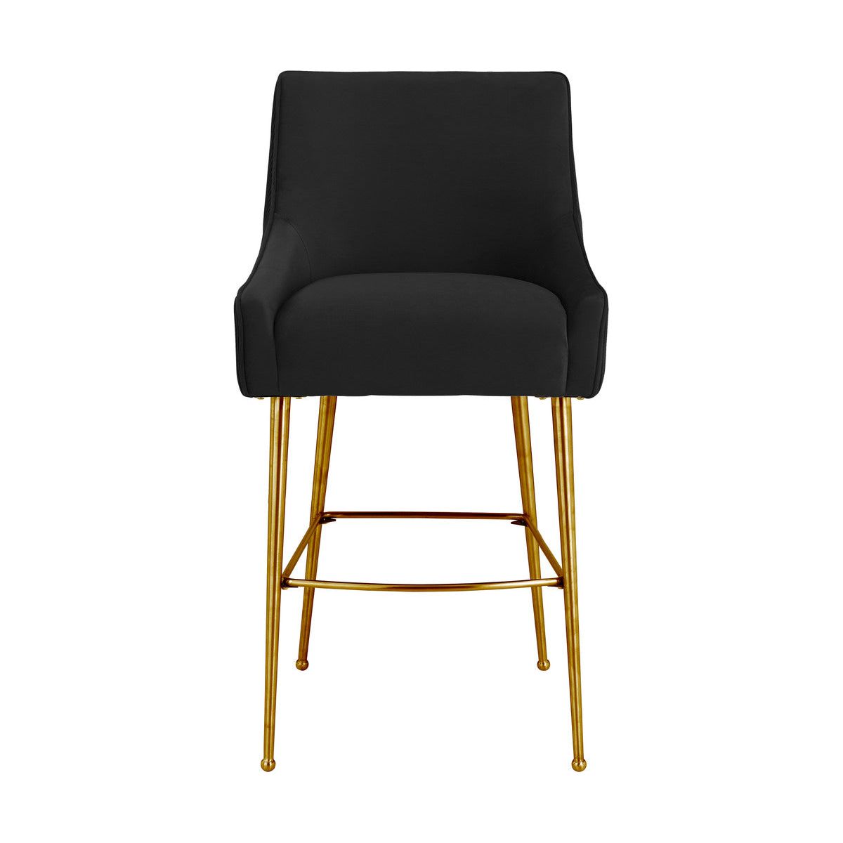 Beatrix Pleated Black Velvet Counter Stool In Houston | BeBoldFurniture 