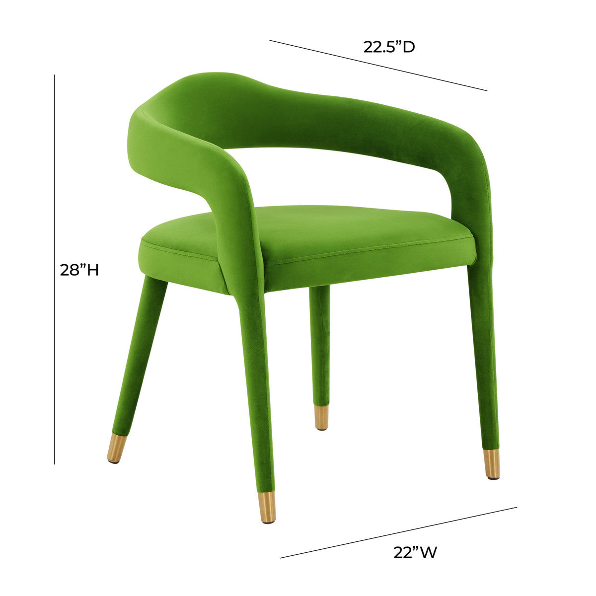 Lucia Green Velvet Dining Chair | BeBoldFurniture