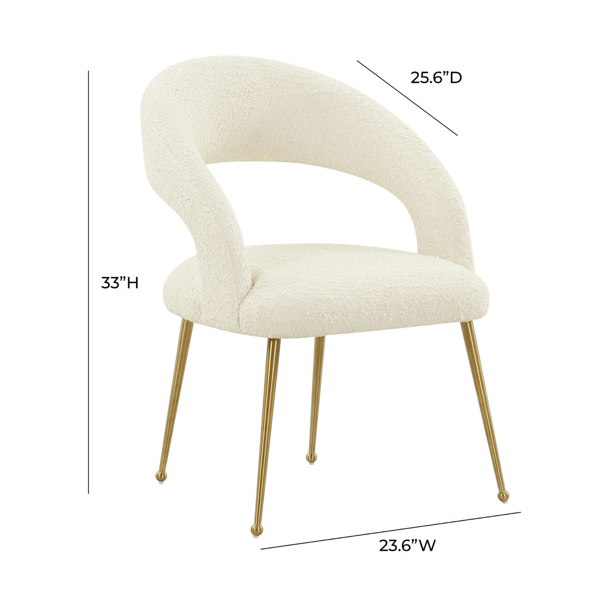 Rocco Cream Boucle Dining Chair | BeBoldFurniture