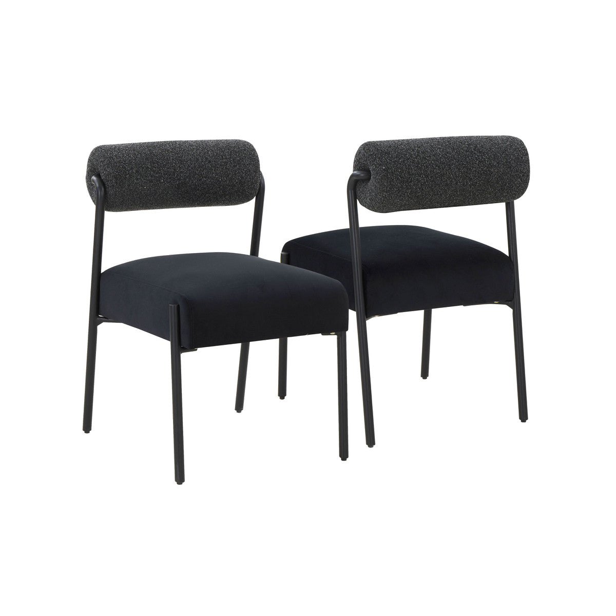 Jolene Black Velvet Dining Chair - Set of 2 | BeBoldFurniture