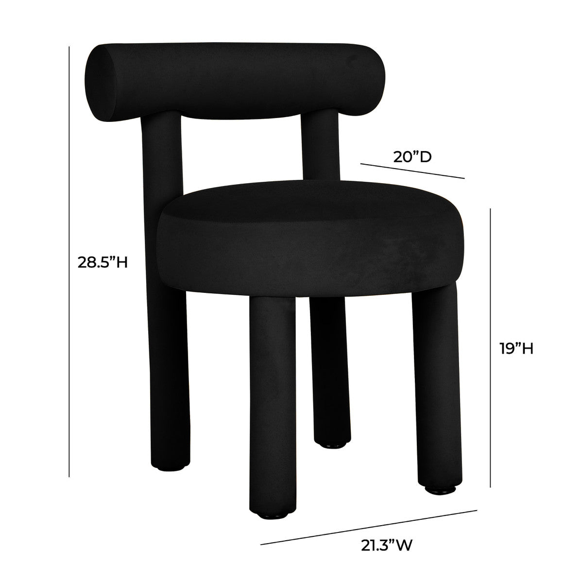 Carmel Black Velvet Dining Chair | BeBoldFurniture