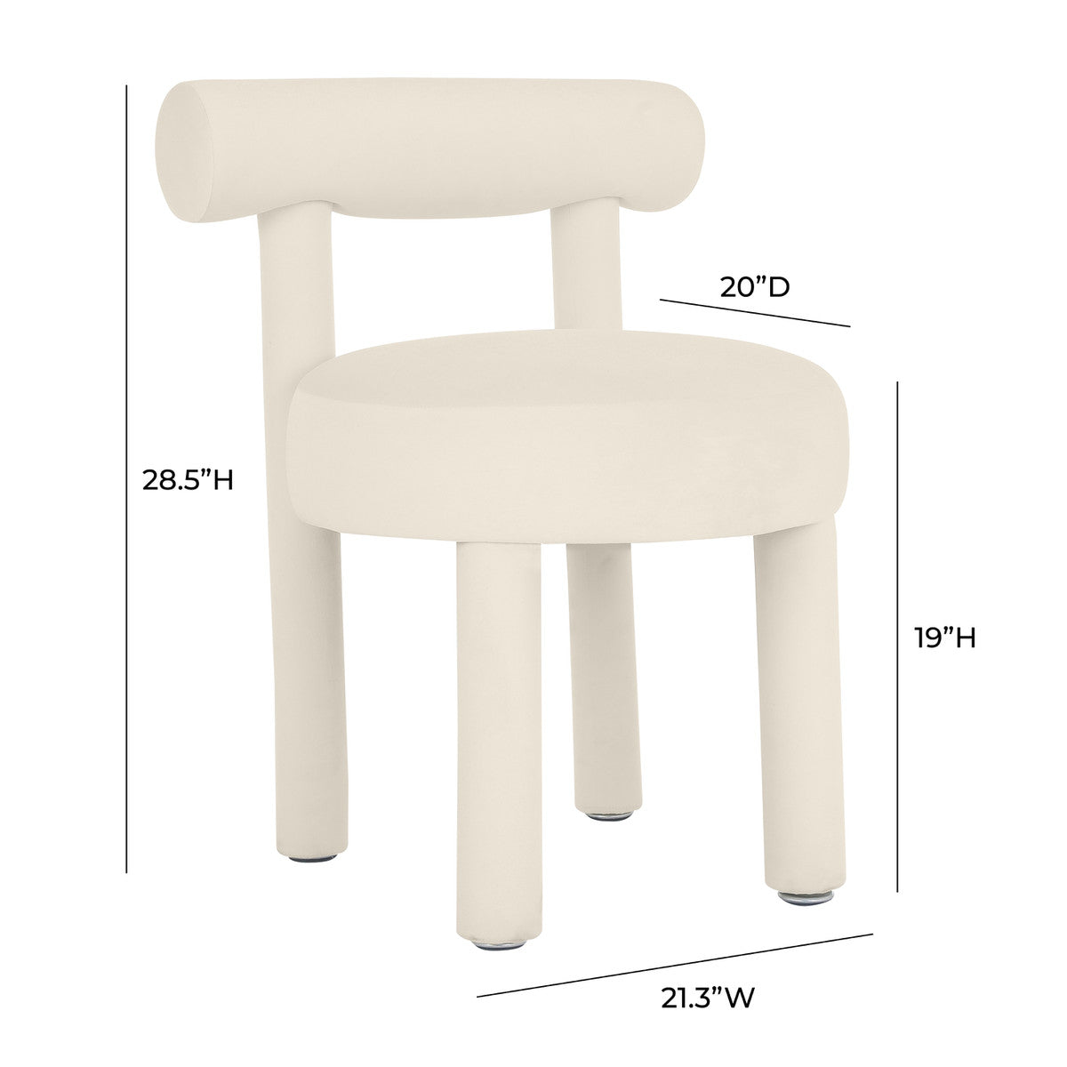 Carmel Cream Velvet Dining Chair | BeBoldFurniture