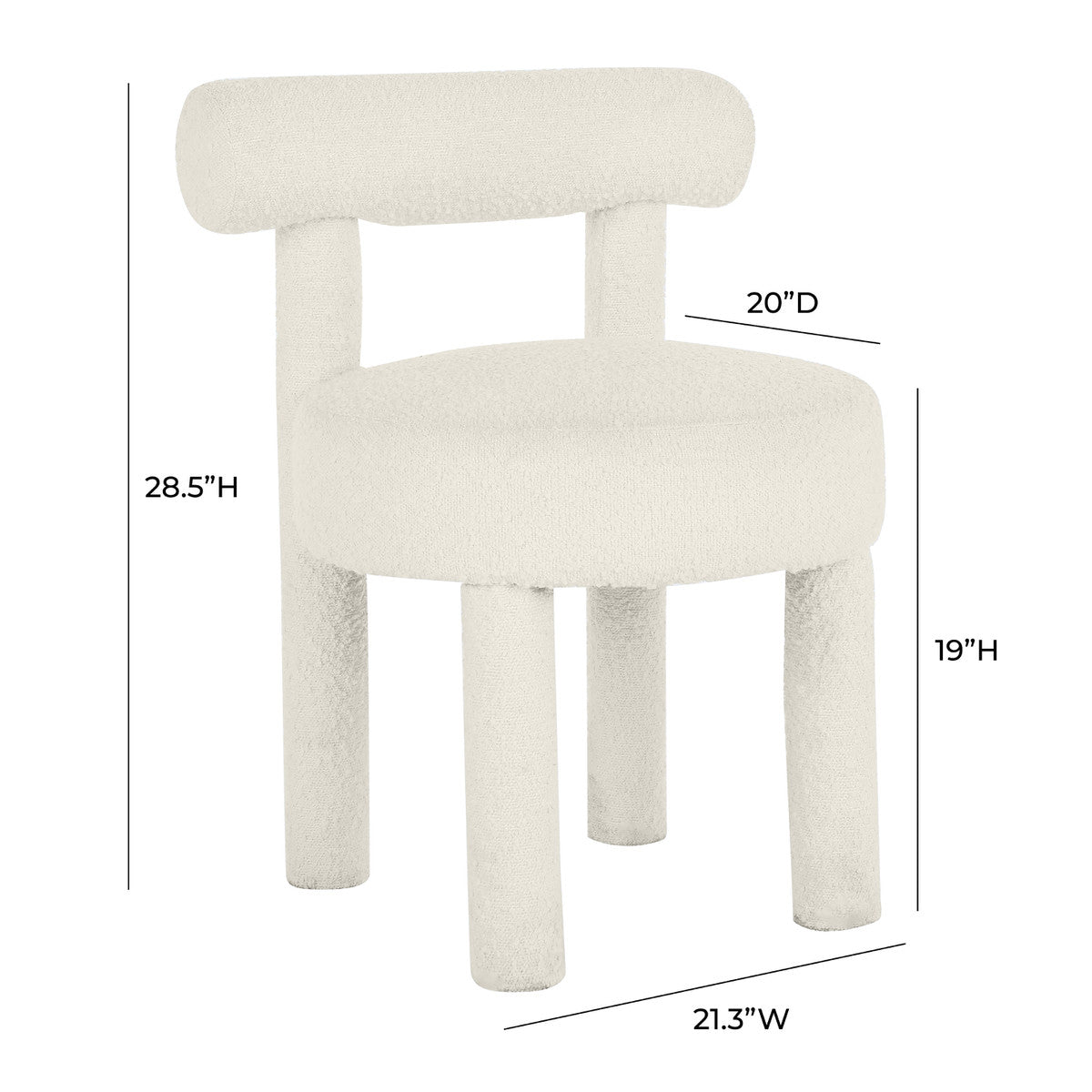 Carmel Cream Boucle Dining Chair | BeBoldFurniture