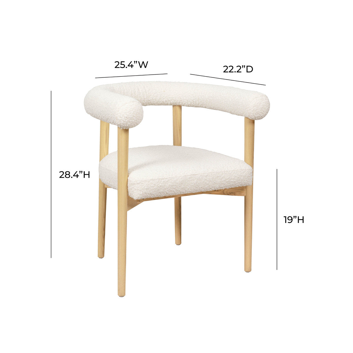 Spara Cream Boucle Dining Chair | BeBoldFurniture