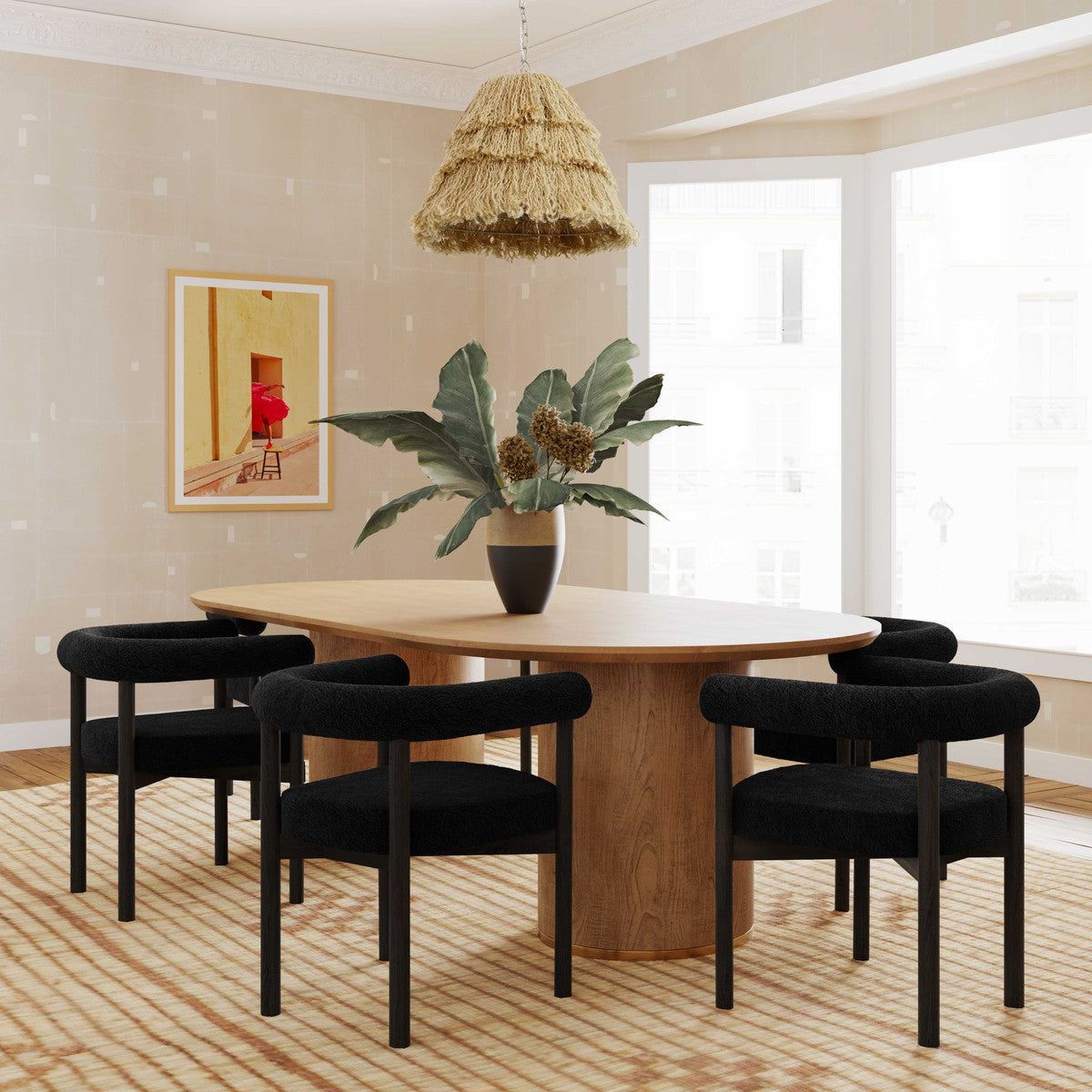 Spara Black Boucle Dining Chair | BeBoldFurniture