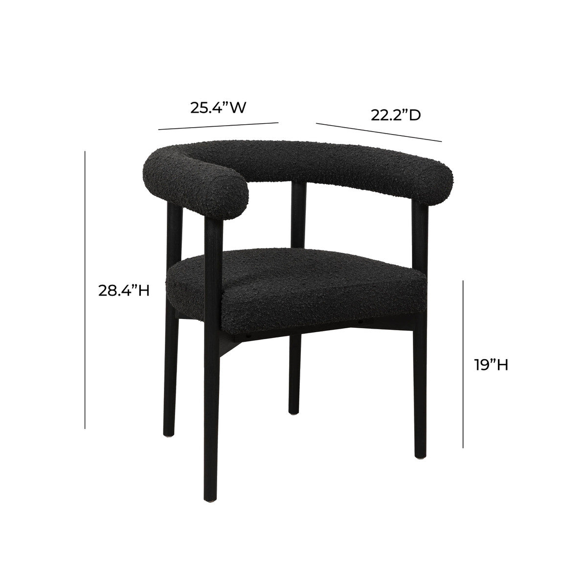 Spara Black Boucle Dining Chair | BeBoldFurniture