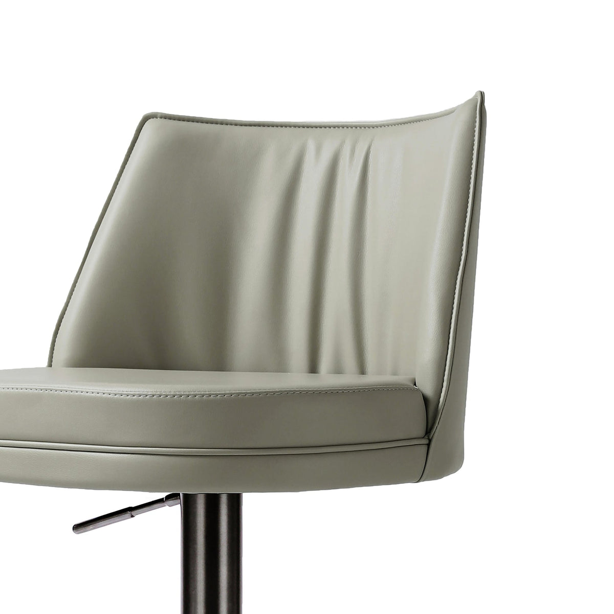 Gala Light Grey Vegan Leather on Black Adjustable Stool | BeBoldFurniture