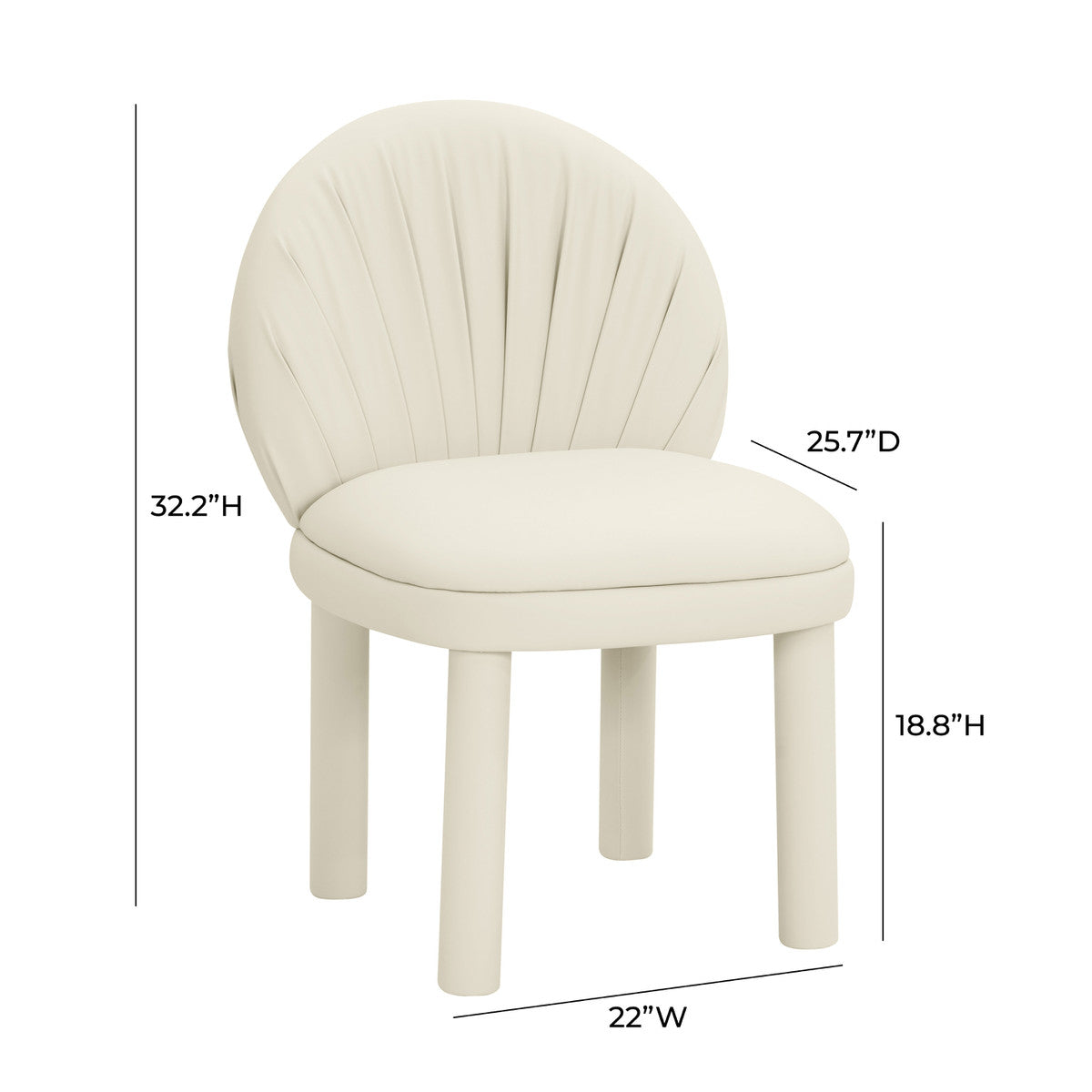 Aliyah Cream Vegan Leather Dining Chair | BeBoldFurniture