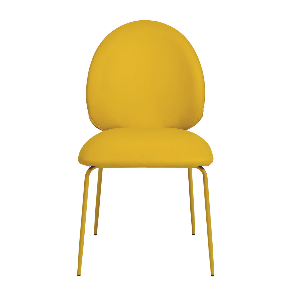 Lauren Yellow Vegan Leather Kitchen Chairs - Set of 2 | BeBoldFurniture