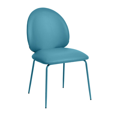 Lauren Blue Vegan Leather Kitchen Chairs - Set of 2 | BeBoldFurniture