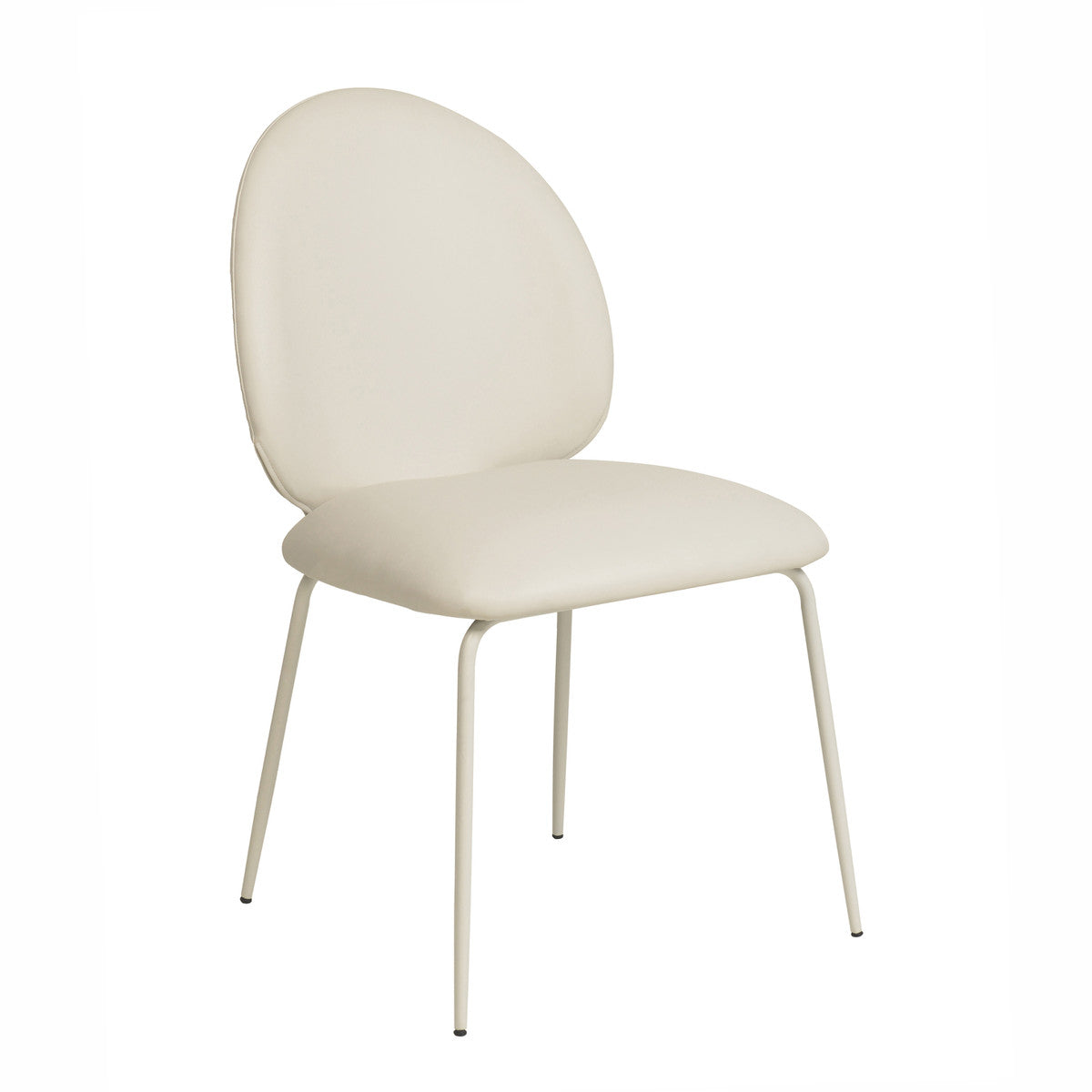 Lauren Cream Vegan Leather Kitchen Chairs - Set of 2 | BeBoldFurniture