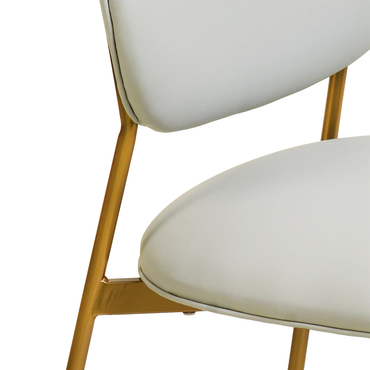 McKenzie Light Grey Vegan Leather Stackable Dining Chair - Set of 2 | BeBoldFurniture