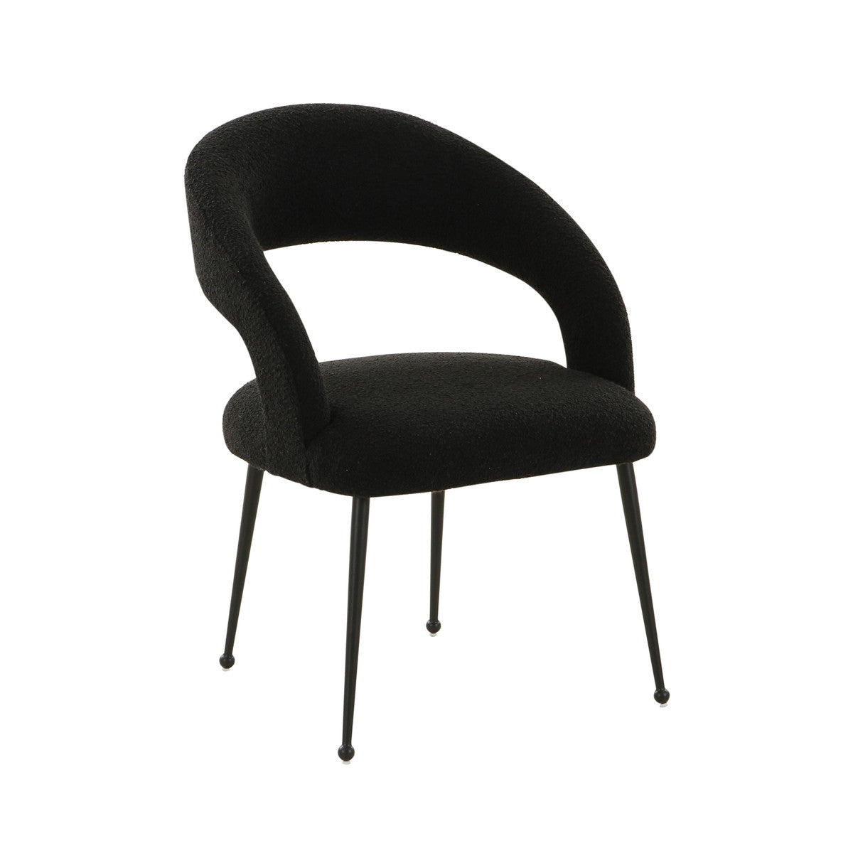 Rocco Black Boucle Dining Chair | BeBoldFurniture