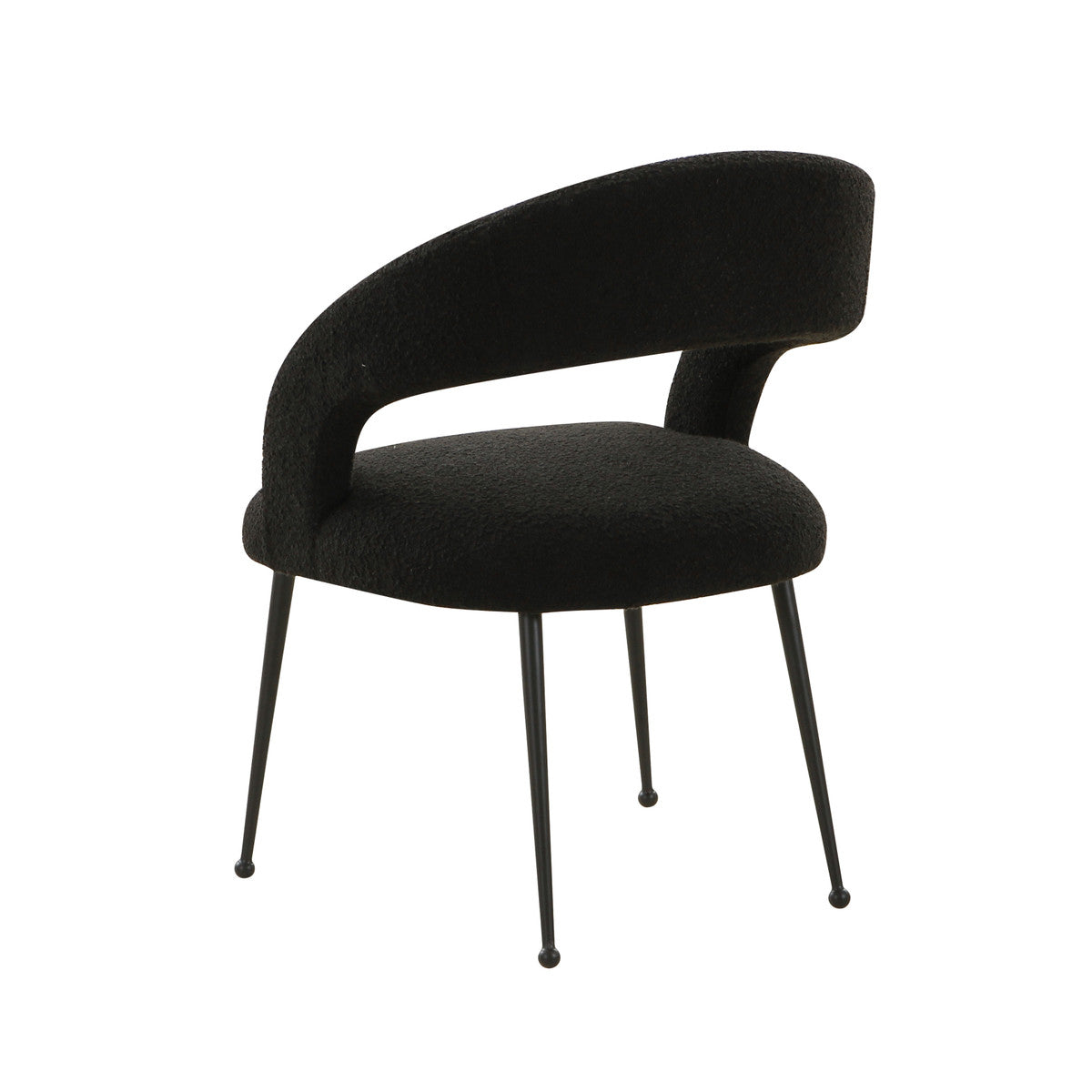 Rocco Black Boucle Dining Chair | BeBoldFurniture