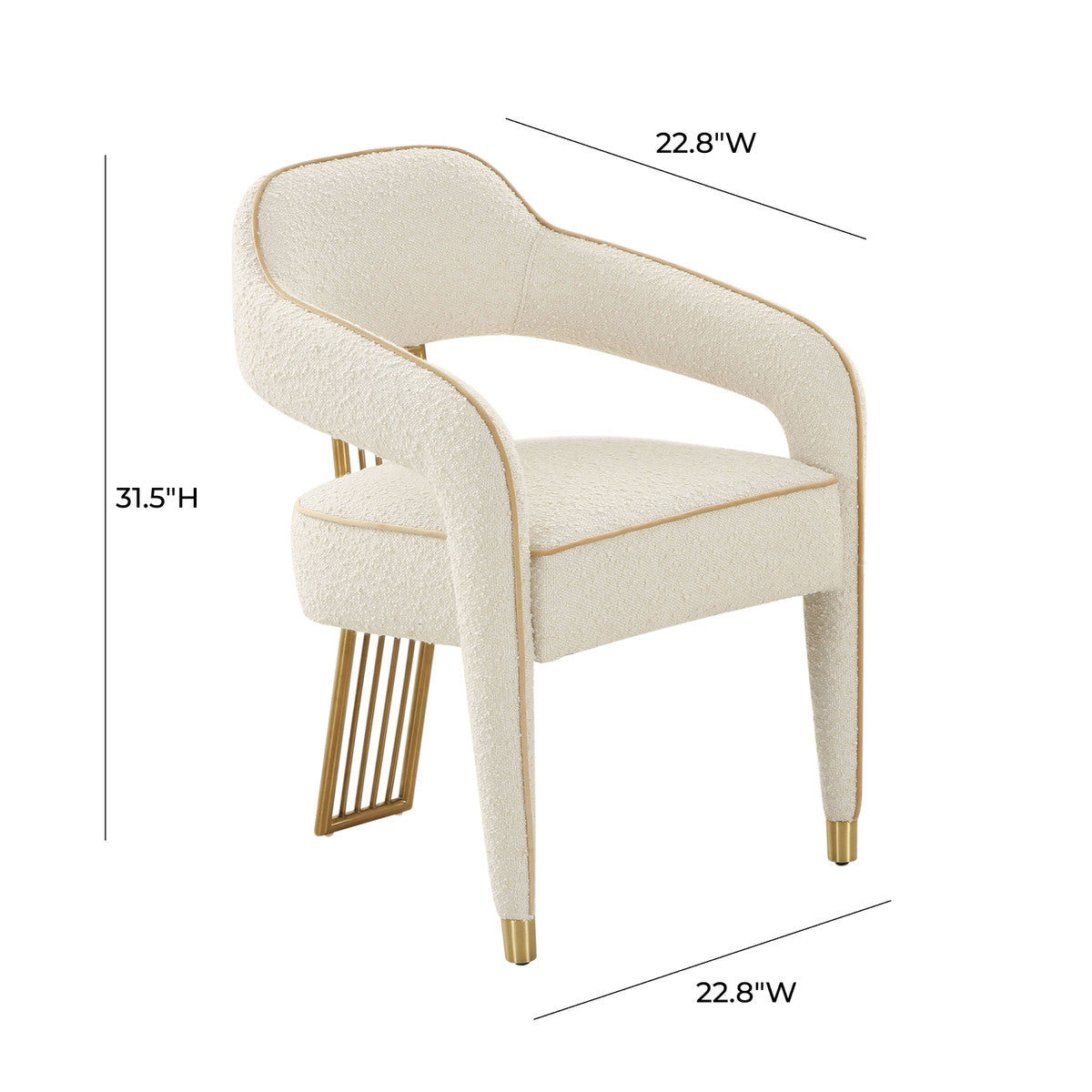 Corralis Cream Boucle Dining Chair | BeBoldFurniture