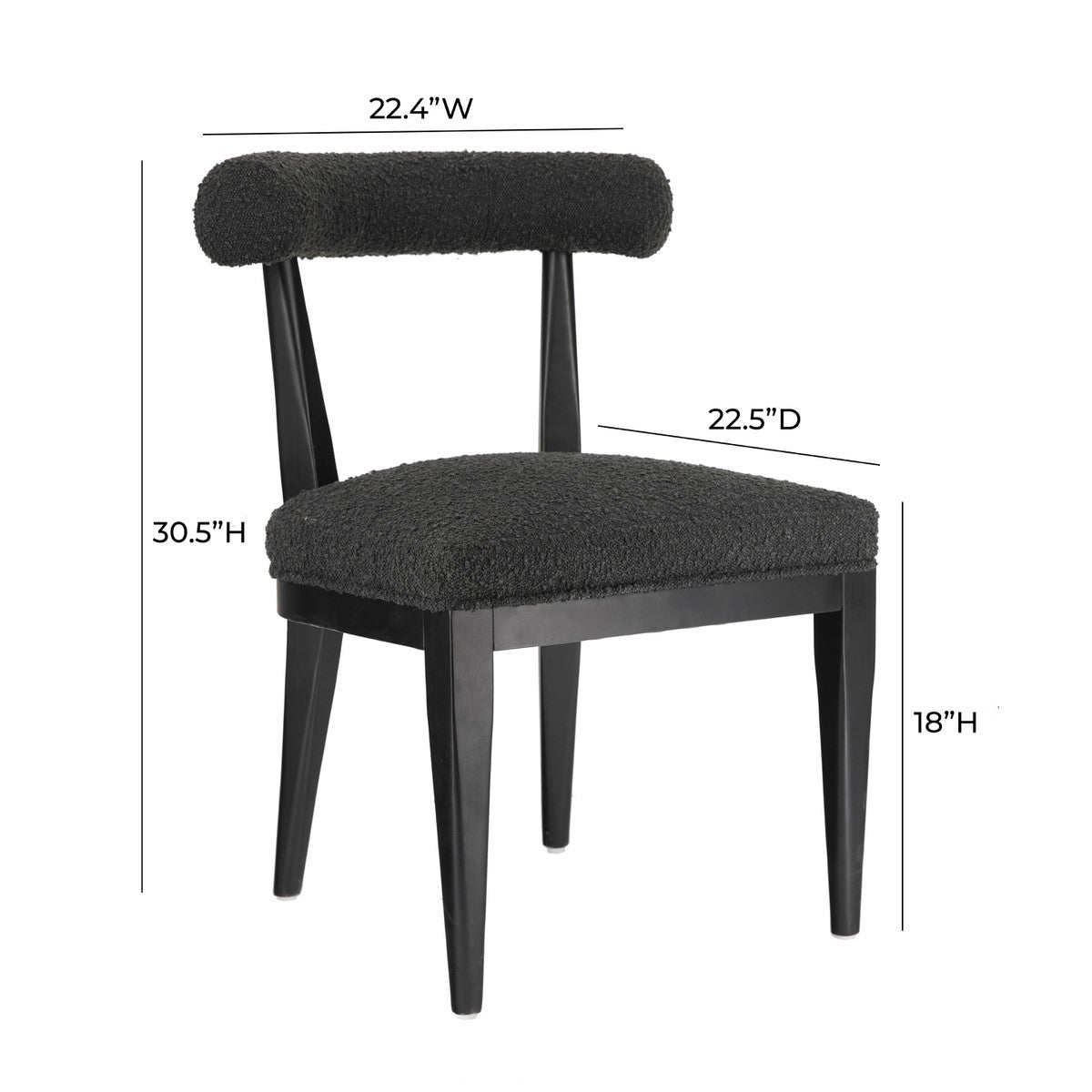 Palla Black Boucle Dining Chair | BeBoldFurniture