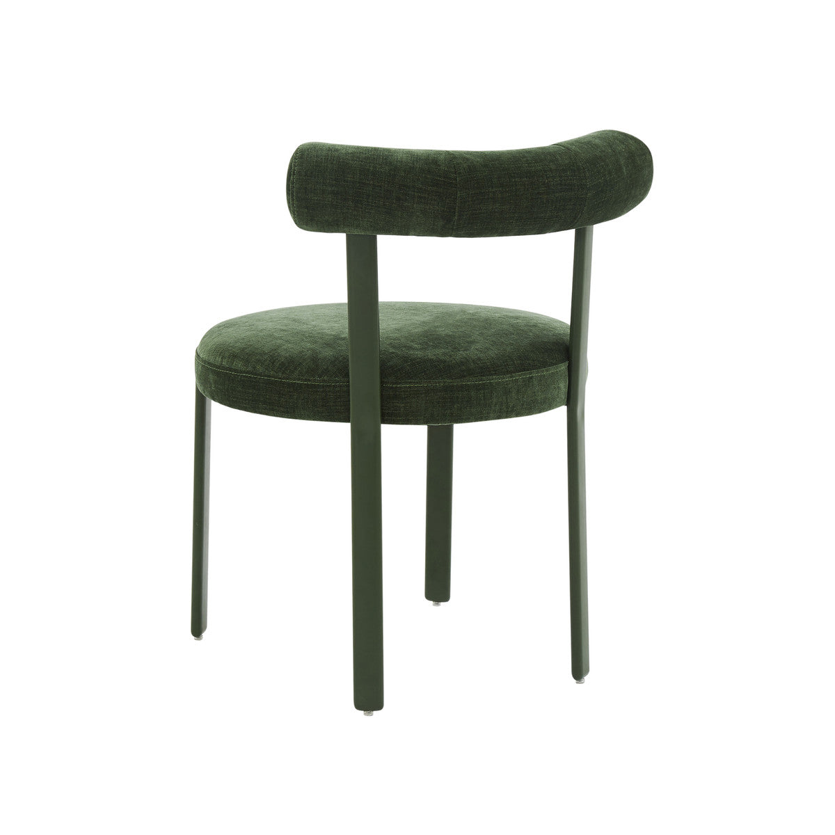 Margaret Forest Green Chenille Bolster Back Dining Chair | BeBoldFurniture