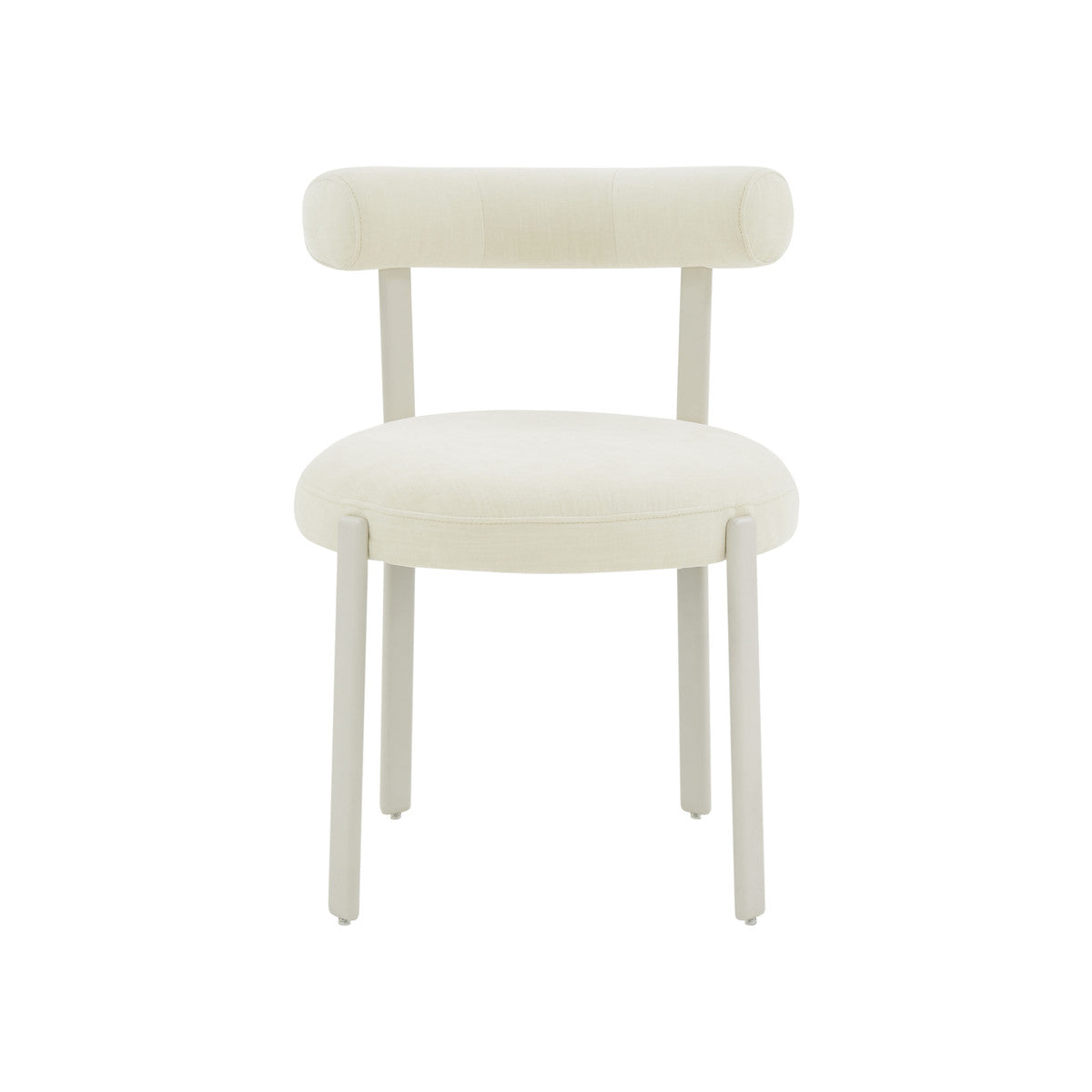 Margaret Cream Textured Velvet Bolster Back Dining Chair | BeBoldFurniture