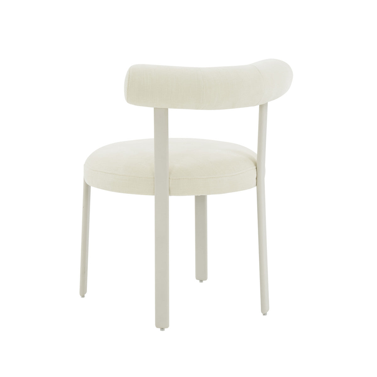 Margaret Cream Textured Velvet Bolster Back Dining Chair | BeBoldFurniture