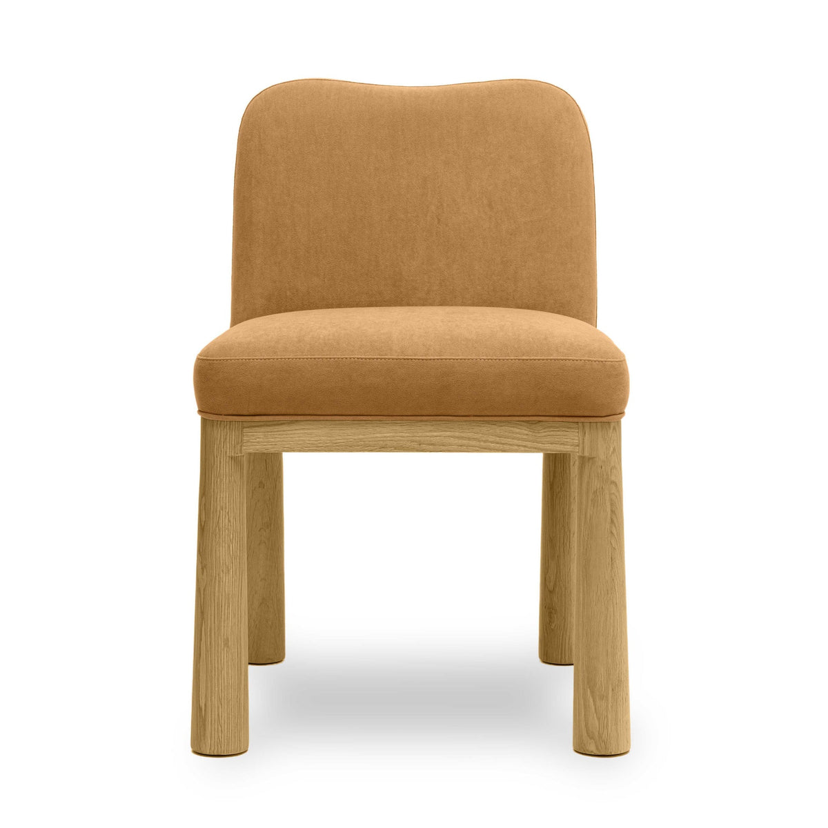 Tiara Cognac Velvet Oak Dining Chair | BeBoldFurniture