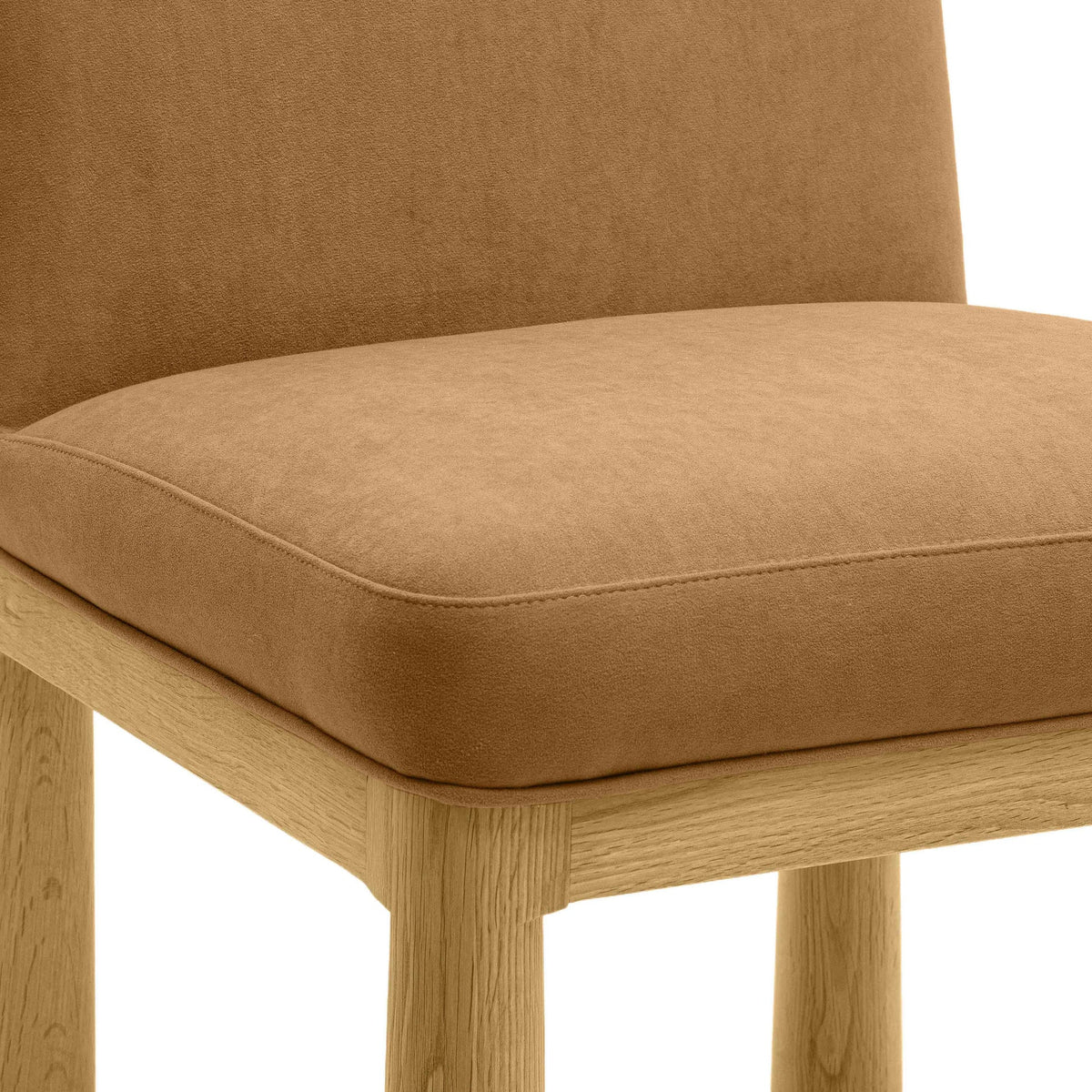 Tiara Cognac Velvet Oak Dining Chair | BeBoldFurniture