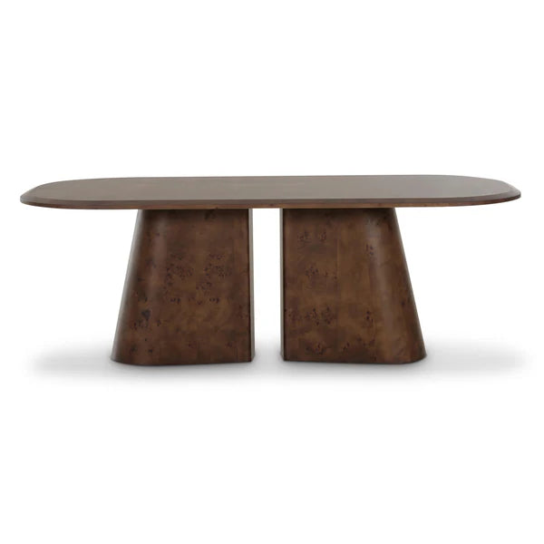 Gladyss Brown Burl Oval 87" Dining Table | BeBoldFurniture