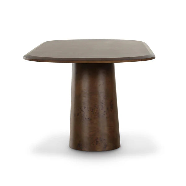Gladyss Brown Burl Oval 87" Dining Table | BeBoldFurniture