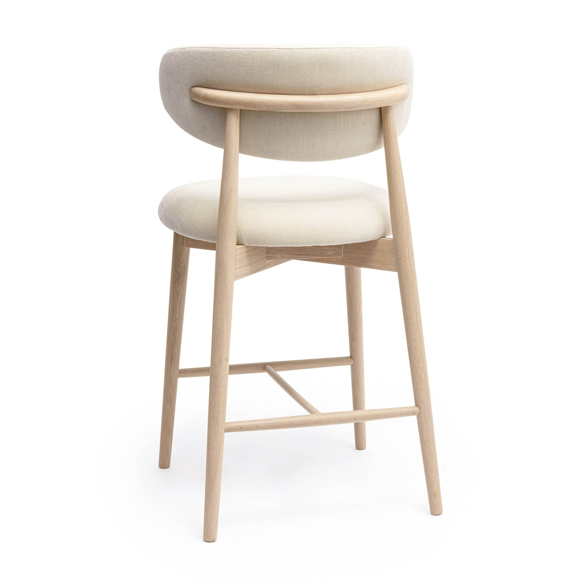 Zinea Cream Performance Textured Velvet Counter Stool | BeBoldFurniture