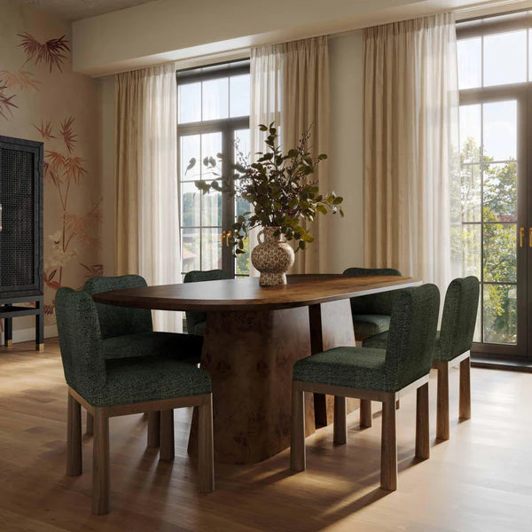 Tiara Forest Green Performance Basketweave Fabric Dining Chair | BeBoldFurniture