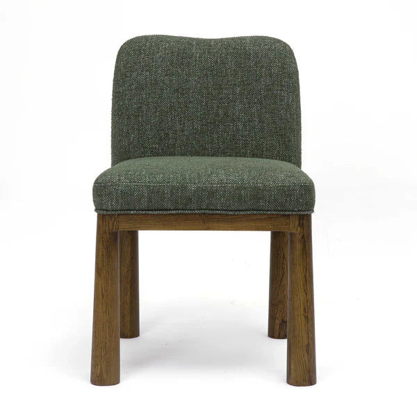Tiara Forest Green Performance Basketweave Fabric Dining Chair | BeBoldFurniture