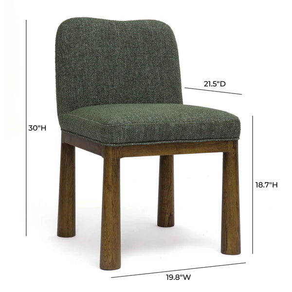 Tiara Forest Green Performance Basketweave Fabric Dining Chair | BeBoldFurniture