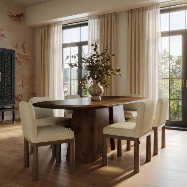 Tiara Cream Performance Basketweave Fabric Dining Chair | BeBoldFurniture