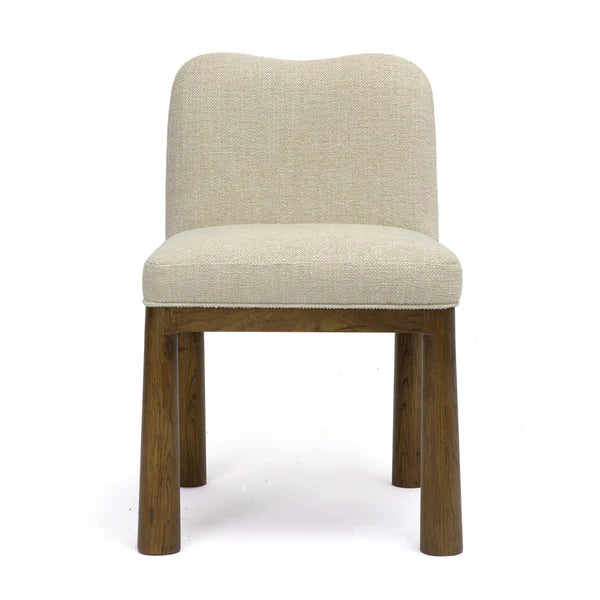 Tiara Cream Performance Basketweave Fabric Dining Chair | BeBoldFurniture