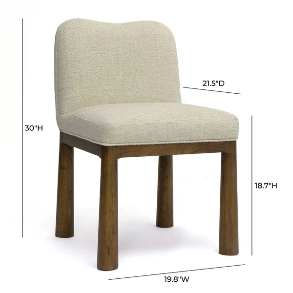 Tiara Cream Performance Basketweave Fabric Dining Chair | BeBoldFurniture