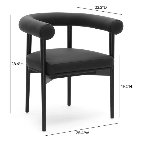 Spara Black Performance Vegan Leather Dining Chair | BeBoldFurniture