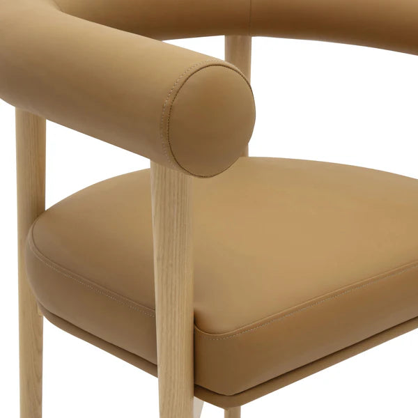 Spara Cognac Performance Vegan Leather Dining Chair | BeBoldFurniture