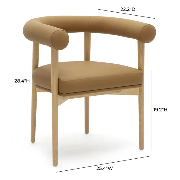 Spara Cognac Performance Vegan Leather Dining Chair | BeBoldFurniture