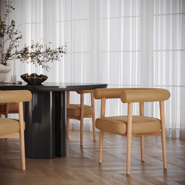 Spara Cognac Performance Vegan Leather Dining Chair | BeBoldFurniture