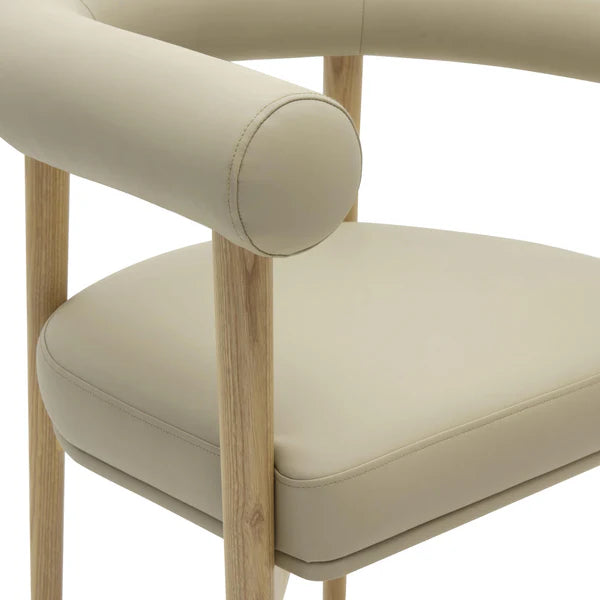Spara Taupe Performance Vegan Leather Dining Chair | BeBoldFurniture