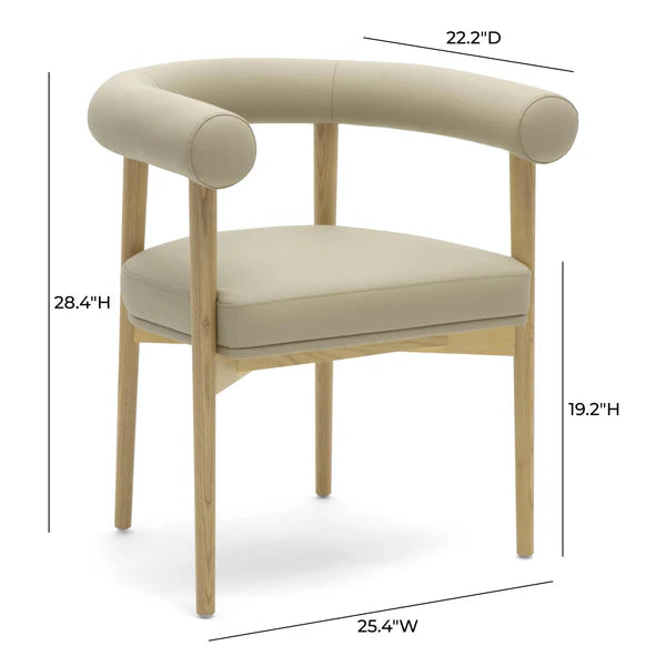 Spara Taupe Performance Vegan Leather Dining Chair | BeBoldFurniture